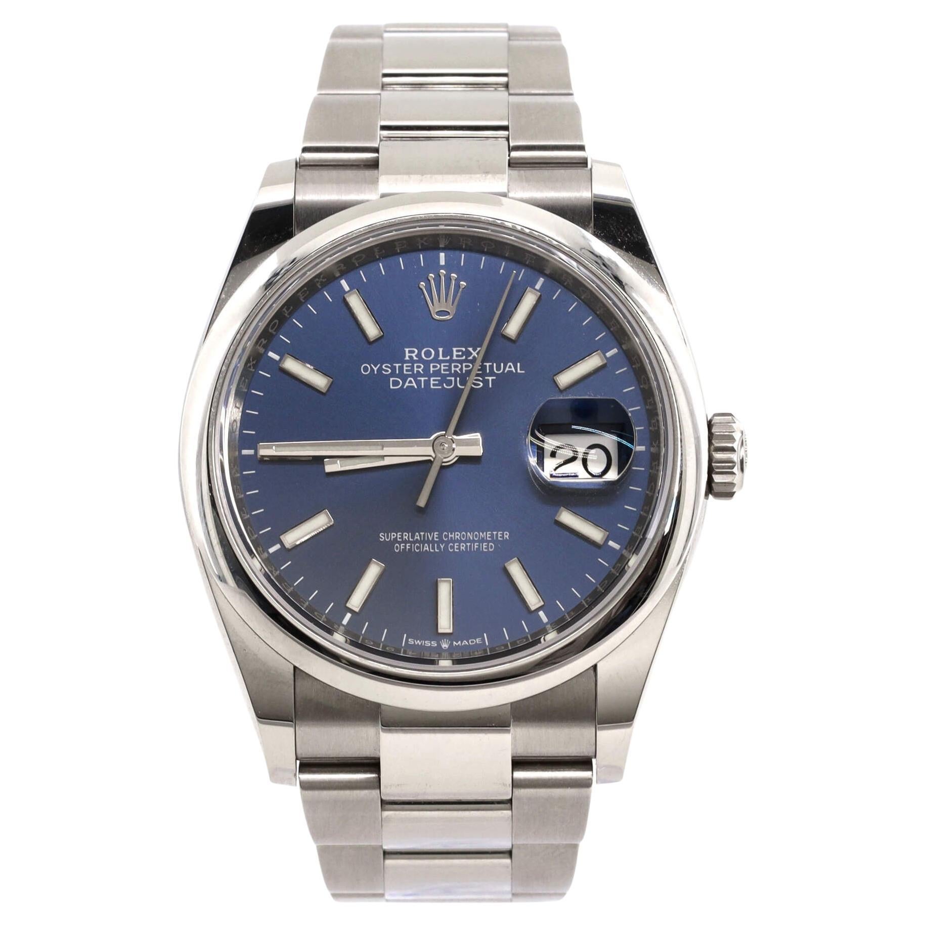 Rolex Oyster Perpetual Datejust Automatic Watch Stainless Steel and White Gold For Sale