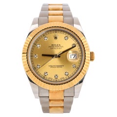 Rolex Oyster Perpetual Montre automatique Datejust en acier inoxydable et Yello