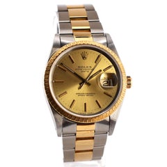 Rolex Oyster Perpetual Datejust Automatic Watch Stainless Steel and Yellow Gold