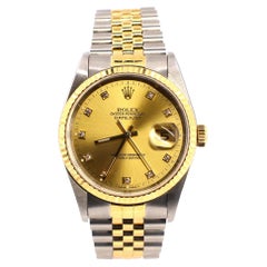 Rolex Oyster Perpetual Datejust Automatic Watch Stainless Steel and Yellow Gold