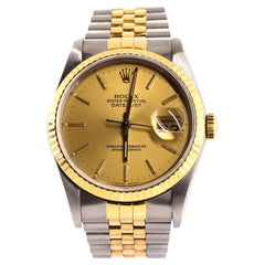 Rolex Oyster Perpetual Datejust Automatic Watch Stainless Steel and Yellow Gold
