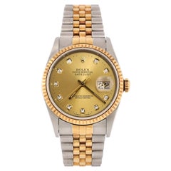 Rolex Oyster Perpetual Datejust Automatic Watch Stainless Steel and Yellow Gold