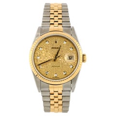 Rolex Oyster Perpetual Datejust Automatic Watch Stainless Steel and Yellow Gold