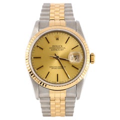  Rolex Oyster Perpetual Datejust Automatic Watch Stainless Steel and Yellow Gold