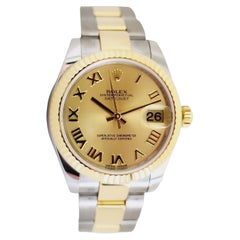 Rolex Oyster Perpetual Datejust Champagne Dial 18k Two Tone