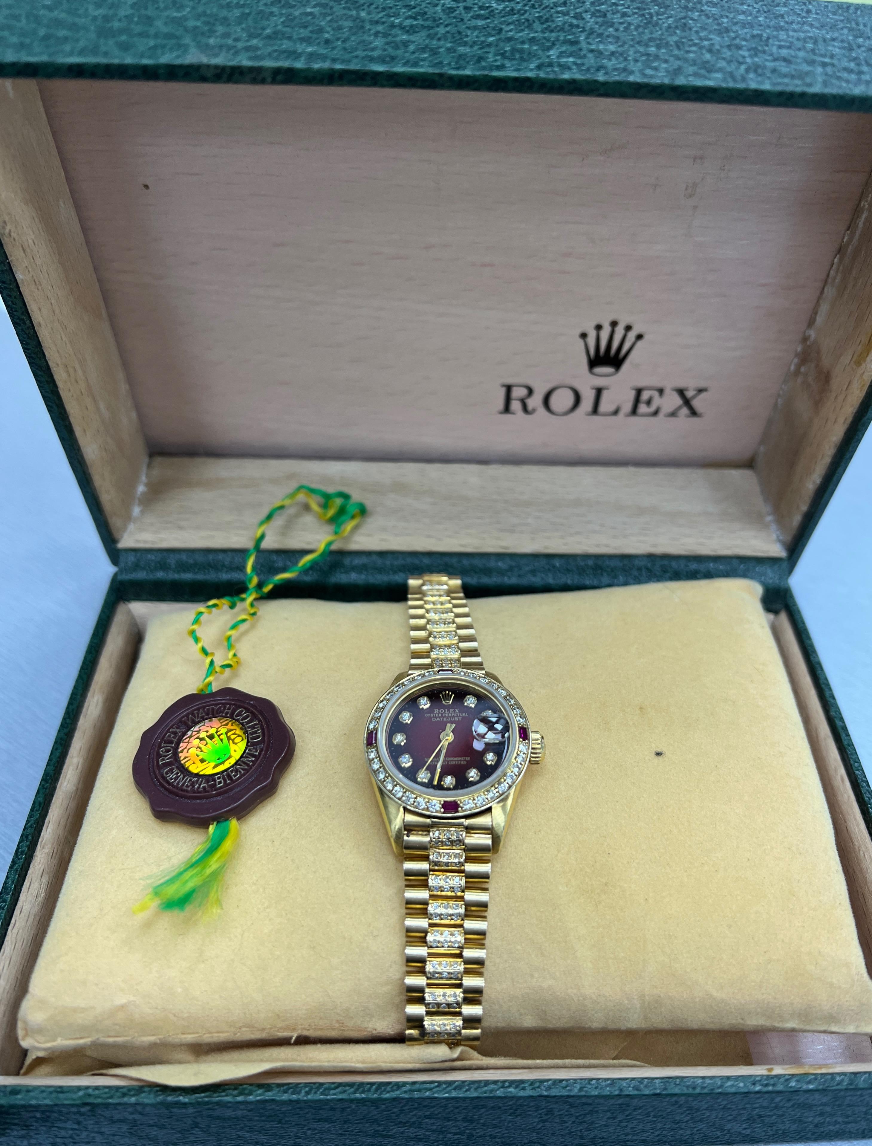Rolex Oyster Perpetual Datejust Lady's Watch In Excellent Condition For Sale In New York, NY