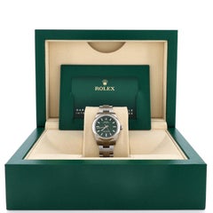 Rolex Montre Oyster Perpetual Datejust automatique vert menthe à tige en acier inoxydable