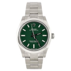 Rolex Oyster Perpetual Green Automatic Watch Stainless Steel 31