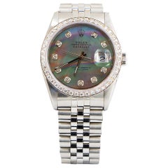 Rolex Oyster Perpetual Datejust Mother of Pearl Dial 54 Diamonds Factory