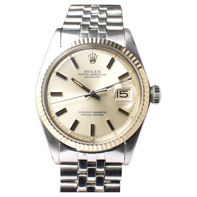 Rolex Oyster Perpetual Datejust Silver Dial 1601 Steel Automatic Watch 1972  For Sale at 1stDibs | rolex oyster perpetual datejust 1972, rolex datejust  1972, rolex 1601 silver dial