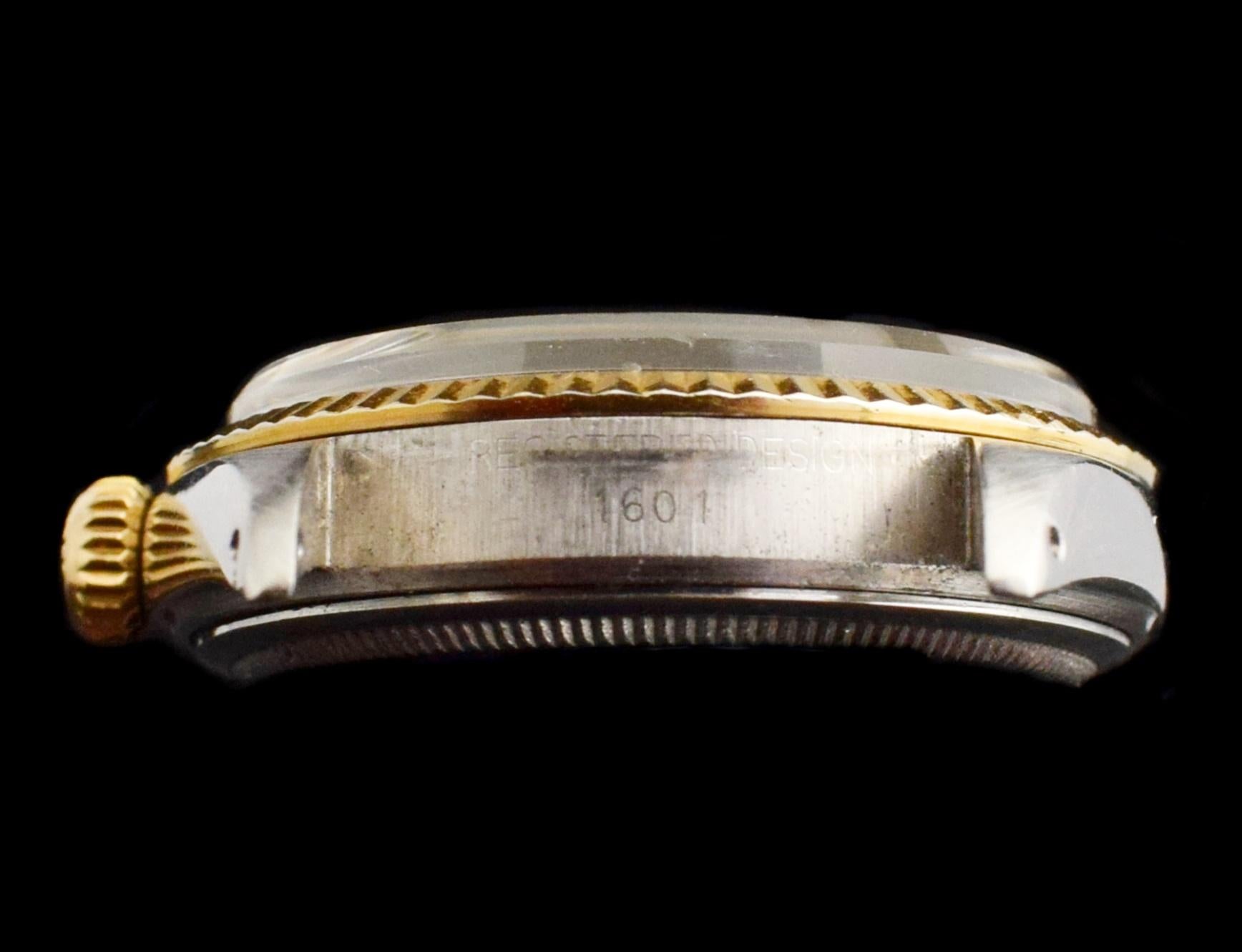 Rolex Oyster Perpetual Datejust Silber-Zifferblatt 1601 Stahl-Gelbgold-Uhr, 1972 2