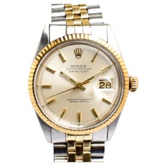 Rolex Oyster Perpetual Datejust Silber-Zifferblatt 1601 Stahl-Gelbgold-Uhr, 1972