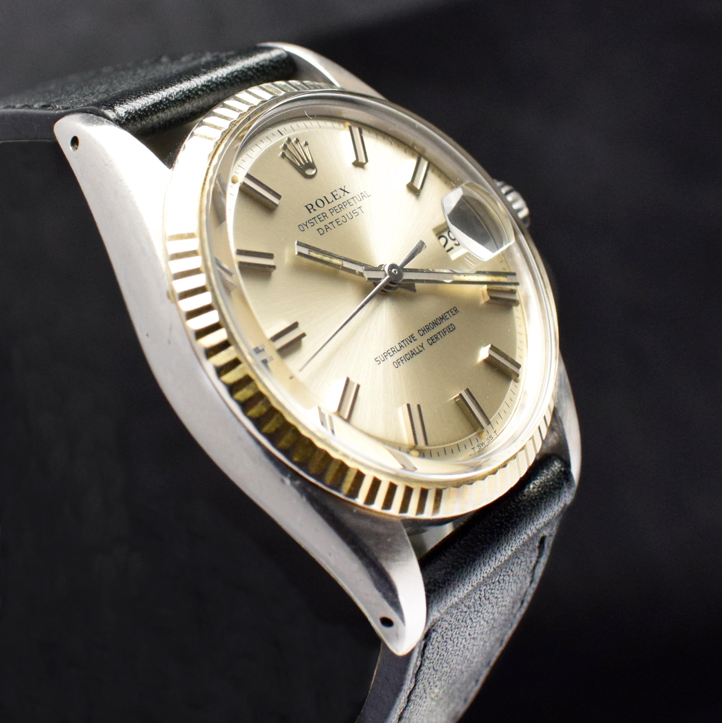 Rolex Oyster Perpetual Datejust Silber Breites Jungen Zifferblatt 1601 Stahluhr 1972 1