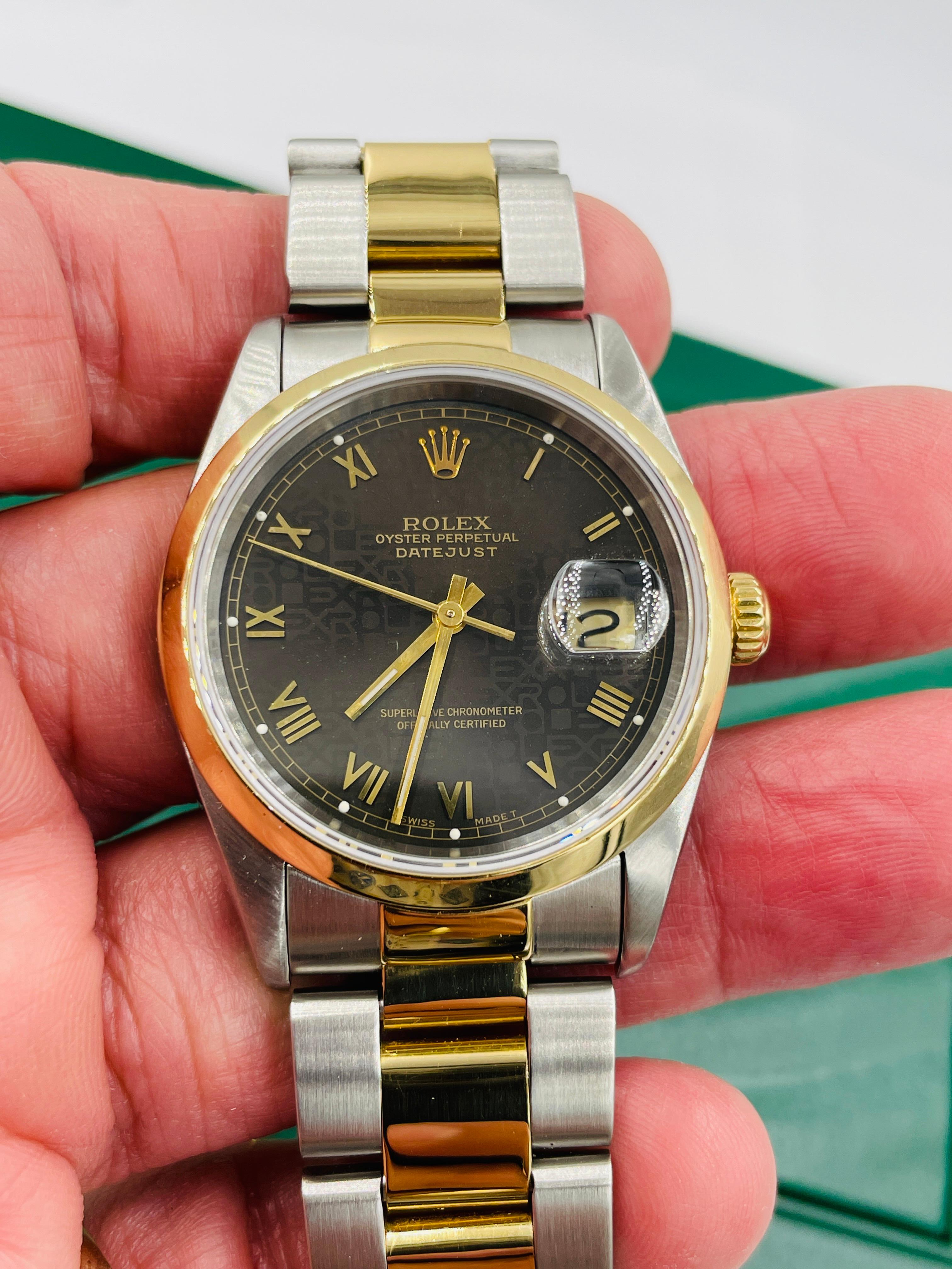 Rolex Oyster Perpetual Datejust Armbanduhr aus Stahl und Gold  für Damen oder Herren im Angebot