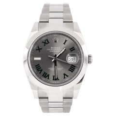 Rolex Oyster Perpetual Datejust Wimbledon Automatic Watch Stainless Steel 41