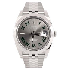 Rolex Oyster Perpetual Datejust Wimbledon Automatic Watch Stainless Steel 41