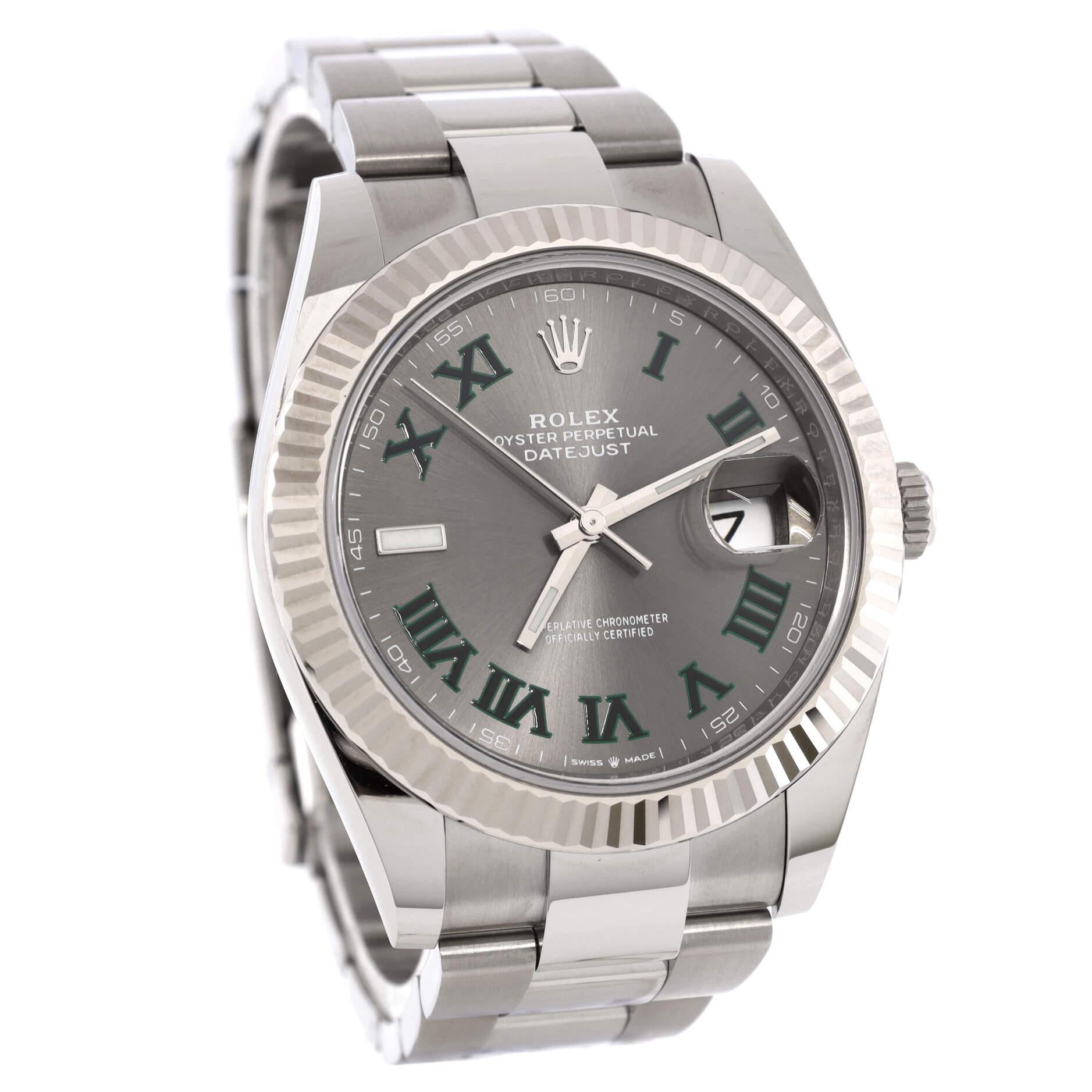 Rolex Oyster Perpetual Datejust Wimbledon Automatic Watch Stainless Steel In Good Condition In New York, NY