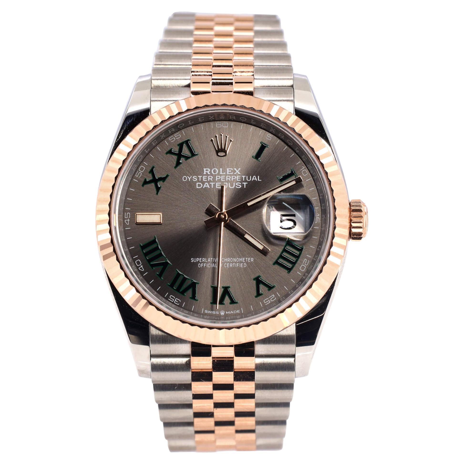 Rolex Oyster Perpetual Datejust Wimbledon Automatic Watch Stainless Steel