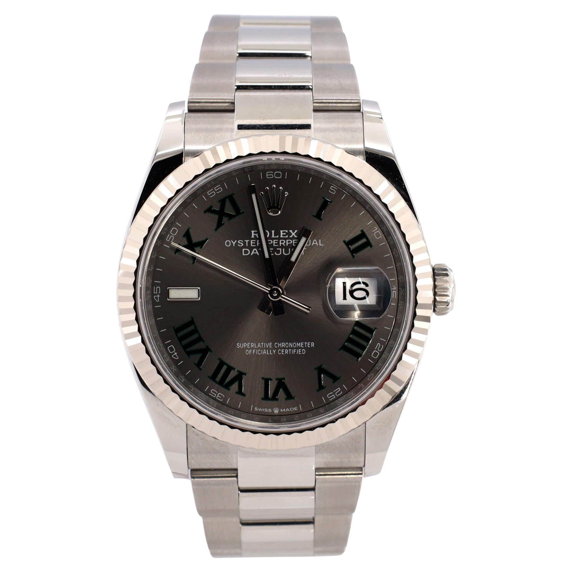 Rolex Oyster Perpetual Datejust Wimbledon Automatic Watch Stainless Steel