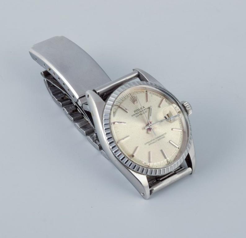 Rolex Oyster Perpetual Datejust avec bracelet en acier. Depuis les années 1960. Excellent état - En vente à bronshoj, DK
