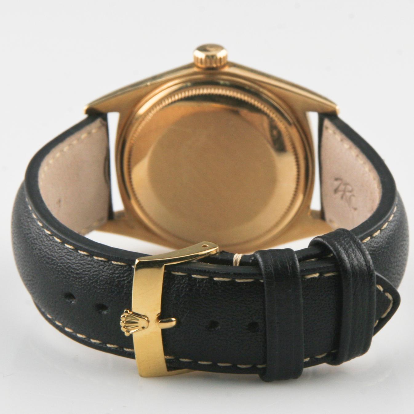 Rolex Oyster Perpetual Day-Date 1960s President 18k Gold mit Lederband #1803 1
