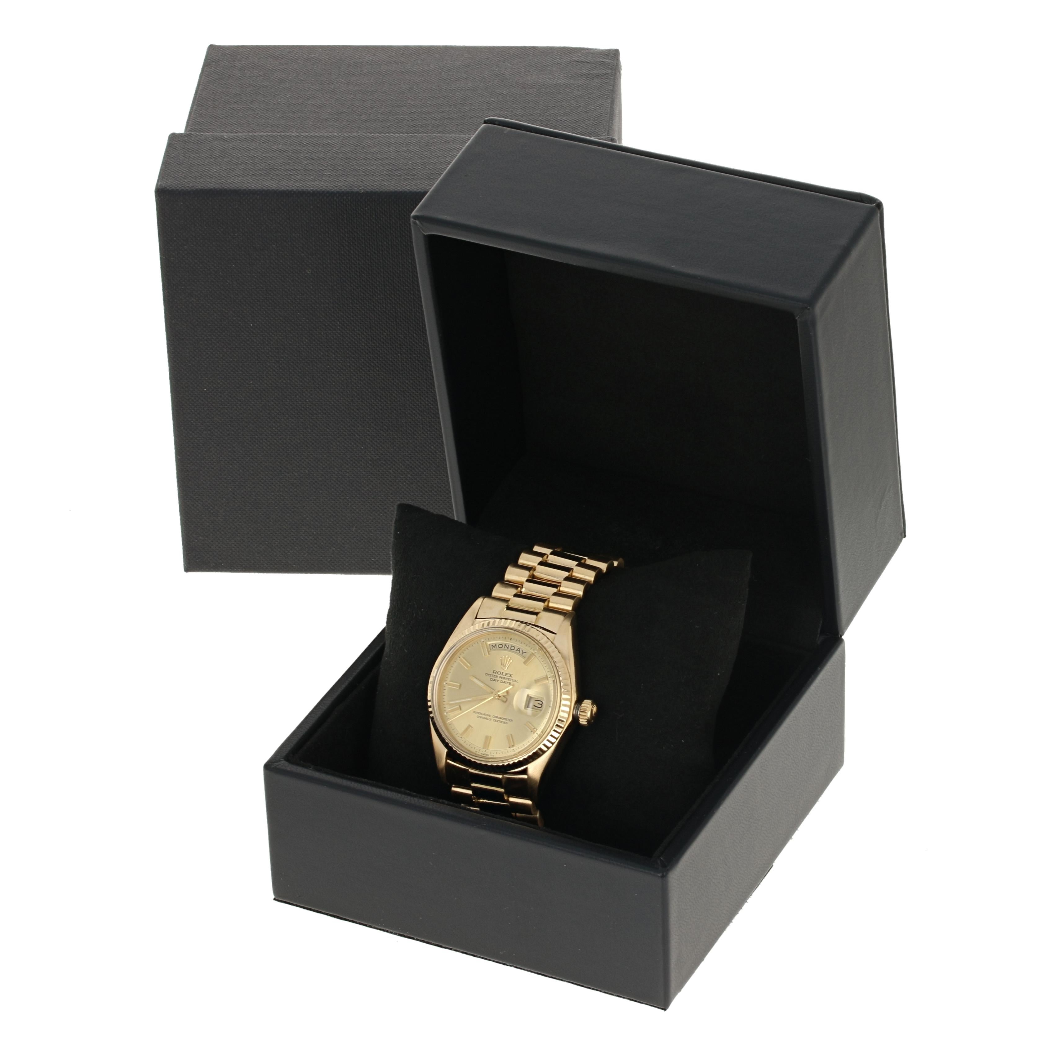 Rolex Oyster Perpetual Day Date Men's Watch 18 Karat Gold 2 Year Warranty 1803 1