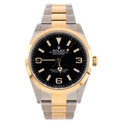 Rolex Oyster Perpetual Explorer Automatic Watch Stainless Steel and Yellow Gold