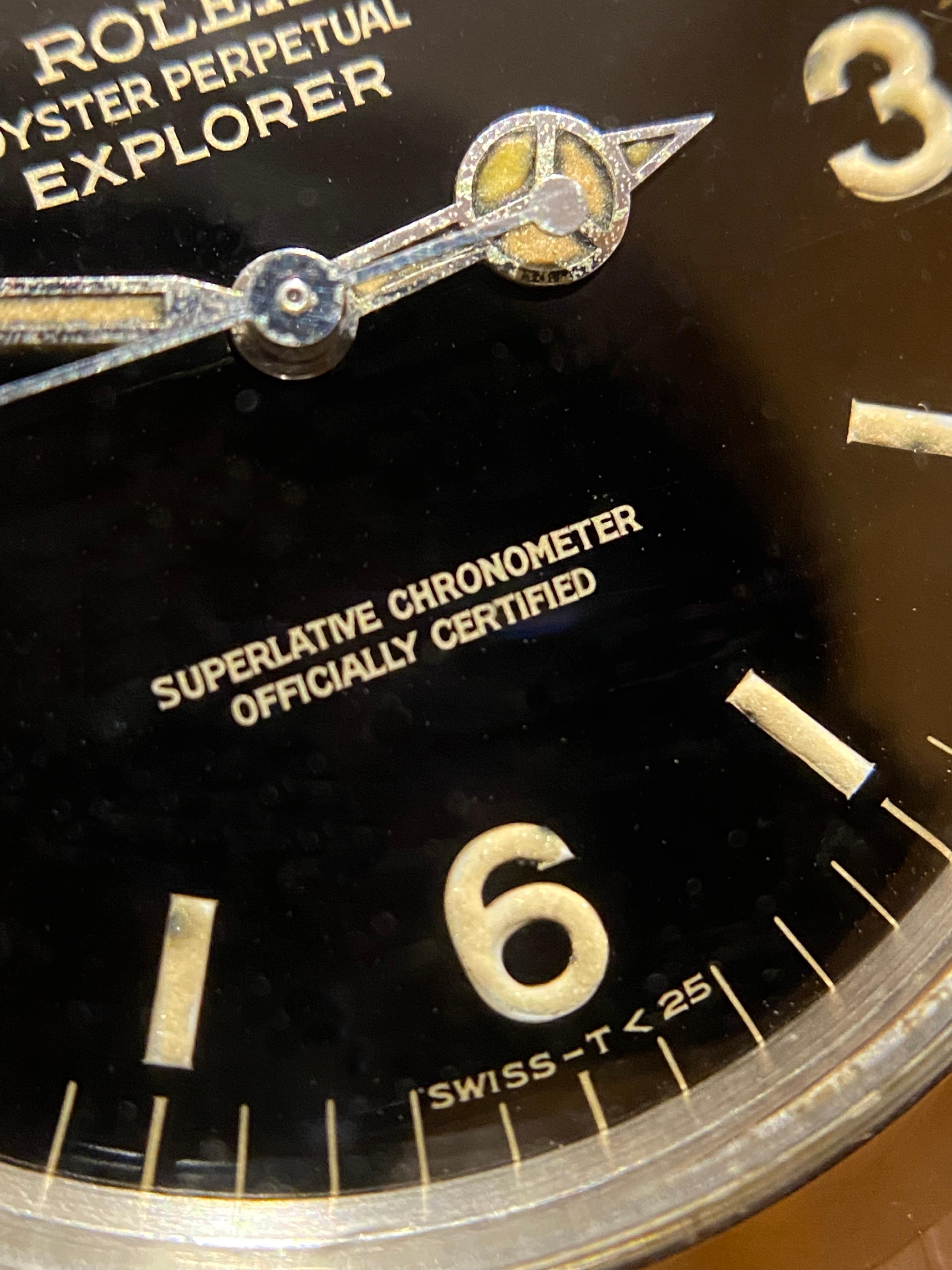 Rolex Oyster Perpetual Explorer Gilt Glossy Dial 1016 Steel Automatic Watch 1966 3