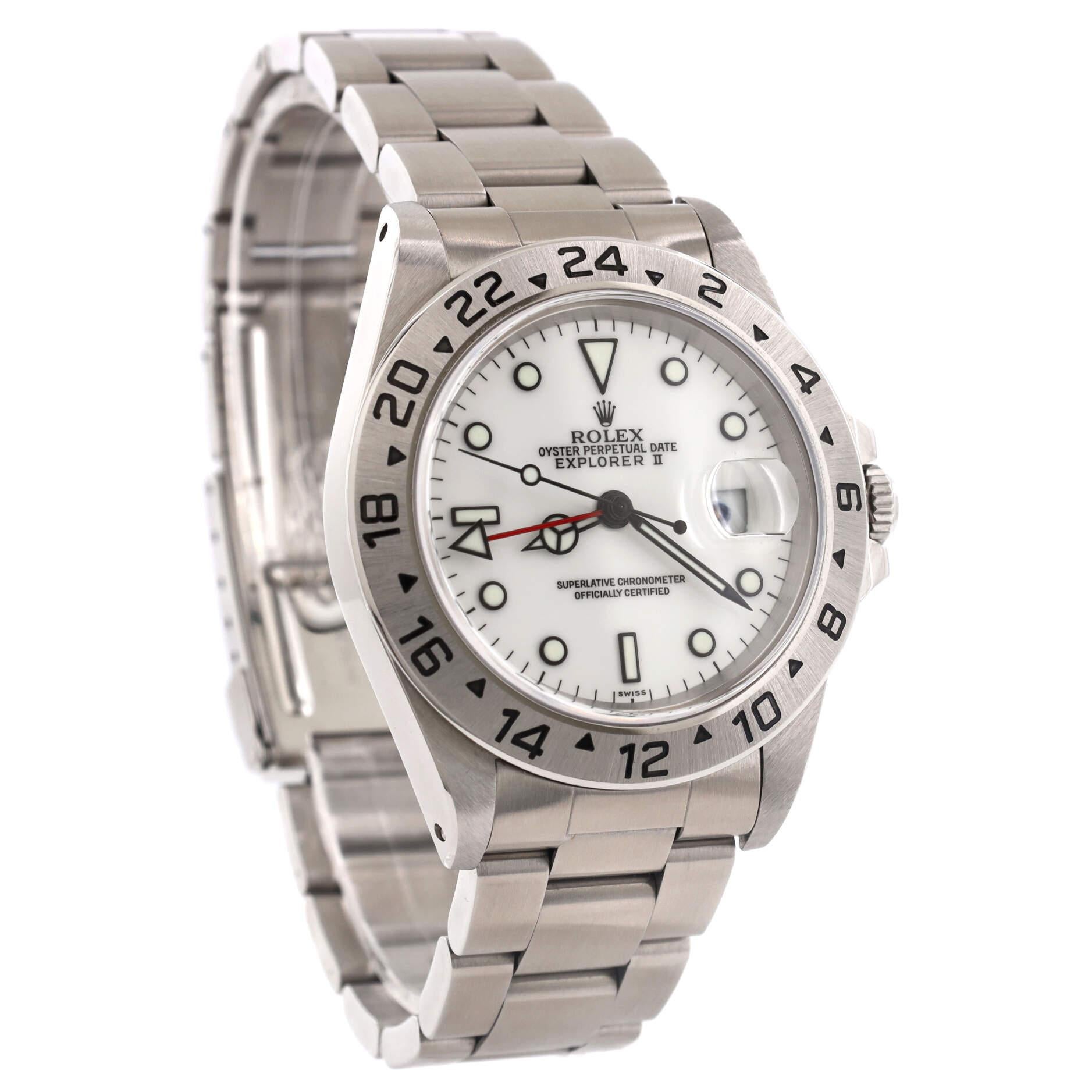 Rolex Oyster Perpetual Explorer II Automatic Watch Stainless Steel 40 In Good Condition In New York, NY