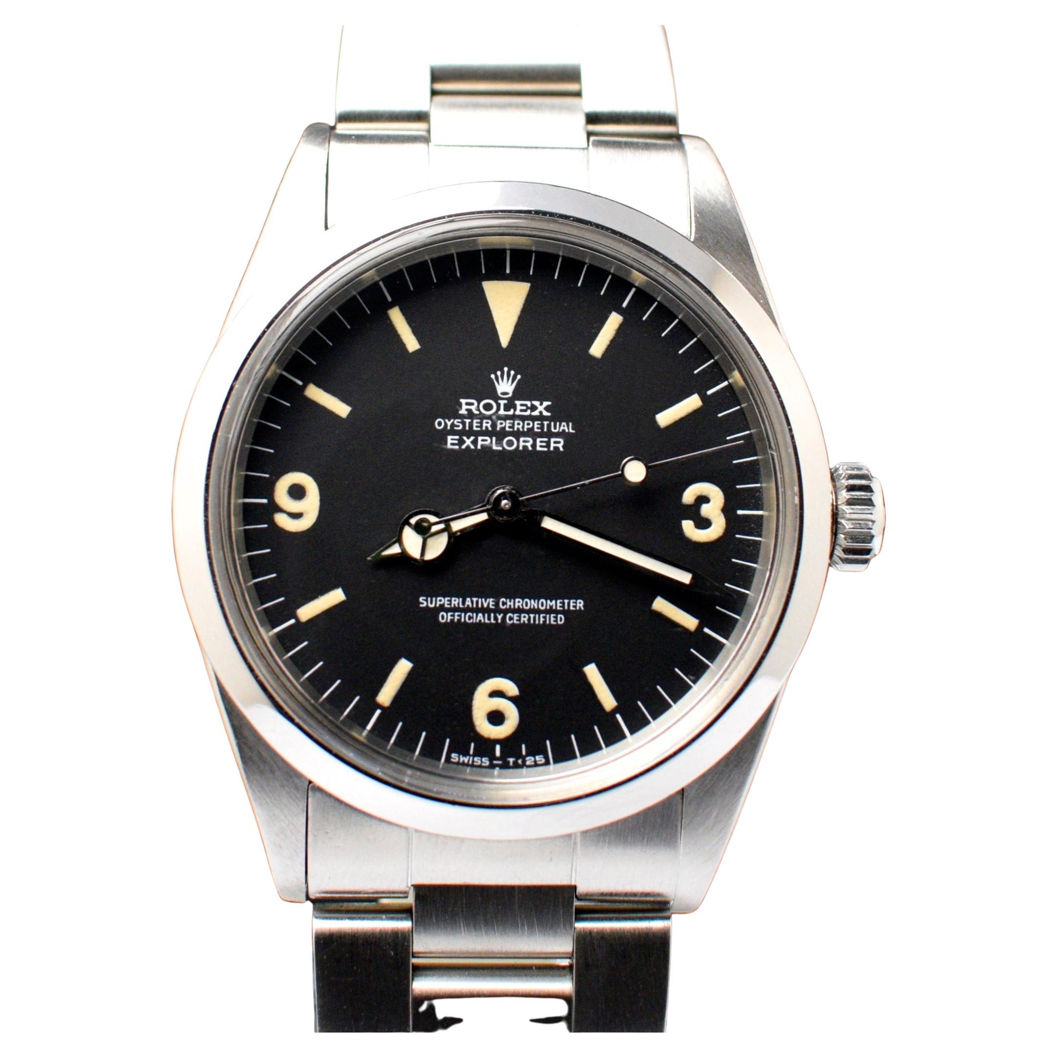 Rolex Oyster Perpetual Explorer Matte Dial 1016 Steel Automatic Watch, 1972