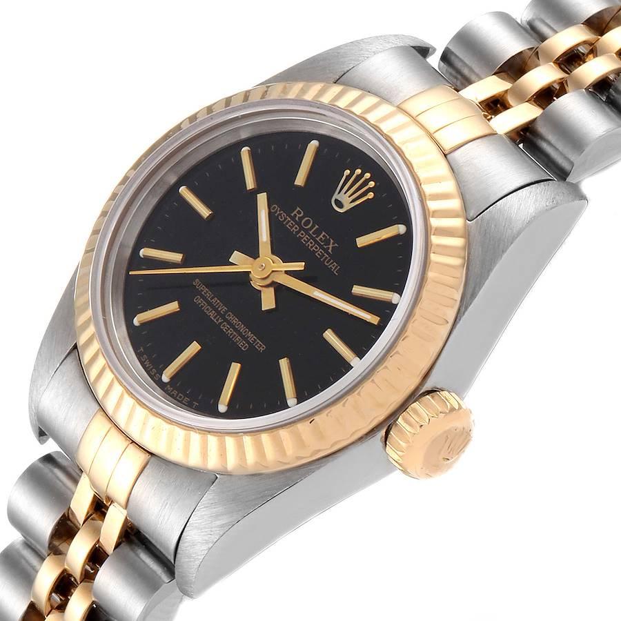 Rolex Oyster Perpetual Fluted Bezel Steel Yellow Gold Ladies Watch 67193 1