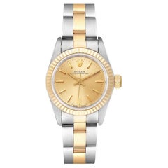 Rolex Oyster Perpetual Fluted Bezel Steel Yellow Gold Ladies Watch 67193