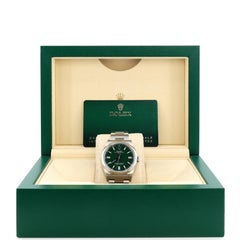 Rolex Oyster Perpetual Green Automatic Watch Stainless Steel 36