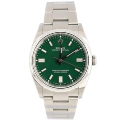 Rolex Oyster Perpetual Green Automatic Watch Stainless Steel 36