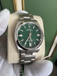 Rolex Oyster Perpetual Green Dial Steel 36mm Watch 126000 Full Set 2023 Unworn