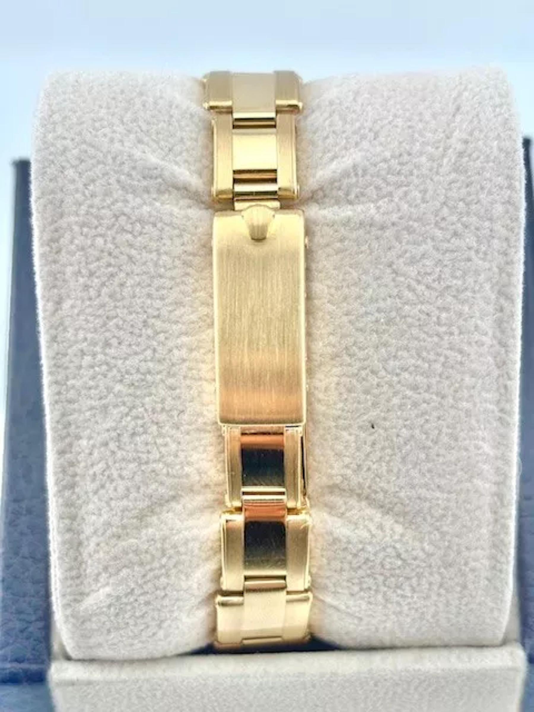 Rolex Oyster Perpetual Damen 18K Gelbgold 67198 Blaues Diamant-Zifferblatt 1