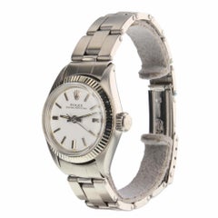 Rolex Oyster Perpetual Ladies Oyster Steel Automatic White Watch 6619