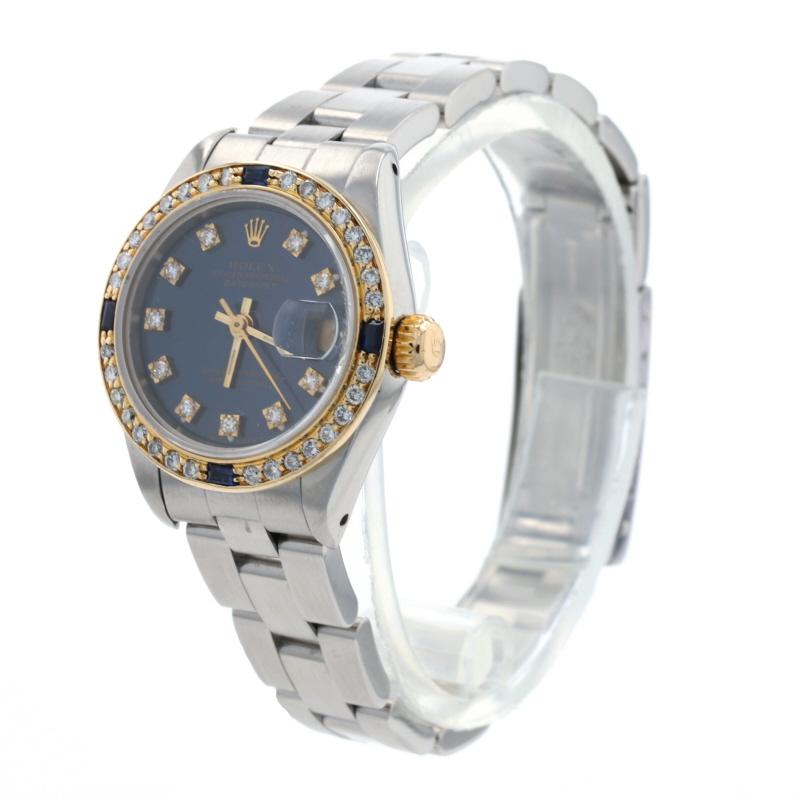 Rolex Oyster Perpetual Ladies Sapphire Watch 69173 Stainless & 18k Gold 1Yr Wnty 1
