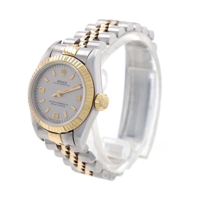 Rolex Oyster Perpetual Damenarmbanduhr 67193 Edelstahl & 18k Gold 1Yr Garantie für Damen oder Herren