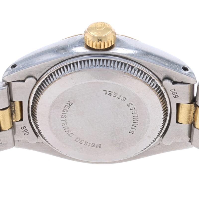 Rolex Oyster Perpetual Damenarmbanduhr 6916 Edelstahl Gelbgold 18k 1YrWnty im Zustand „Gut“ in Greensboro, NC