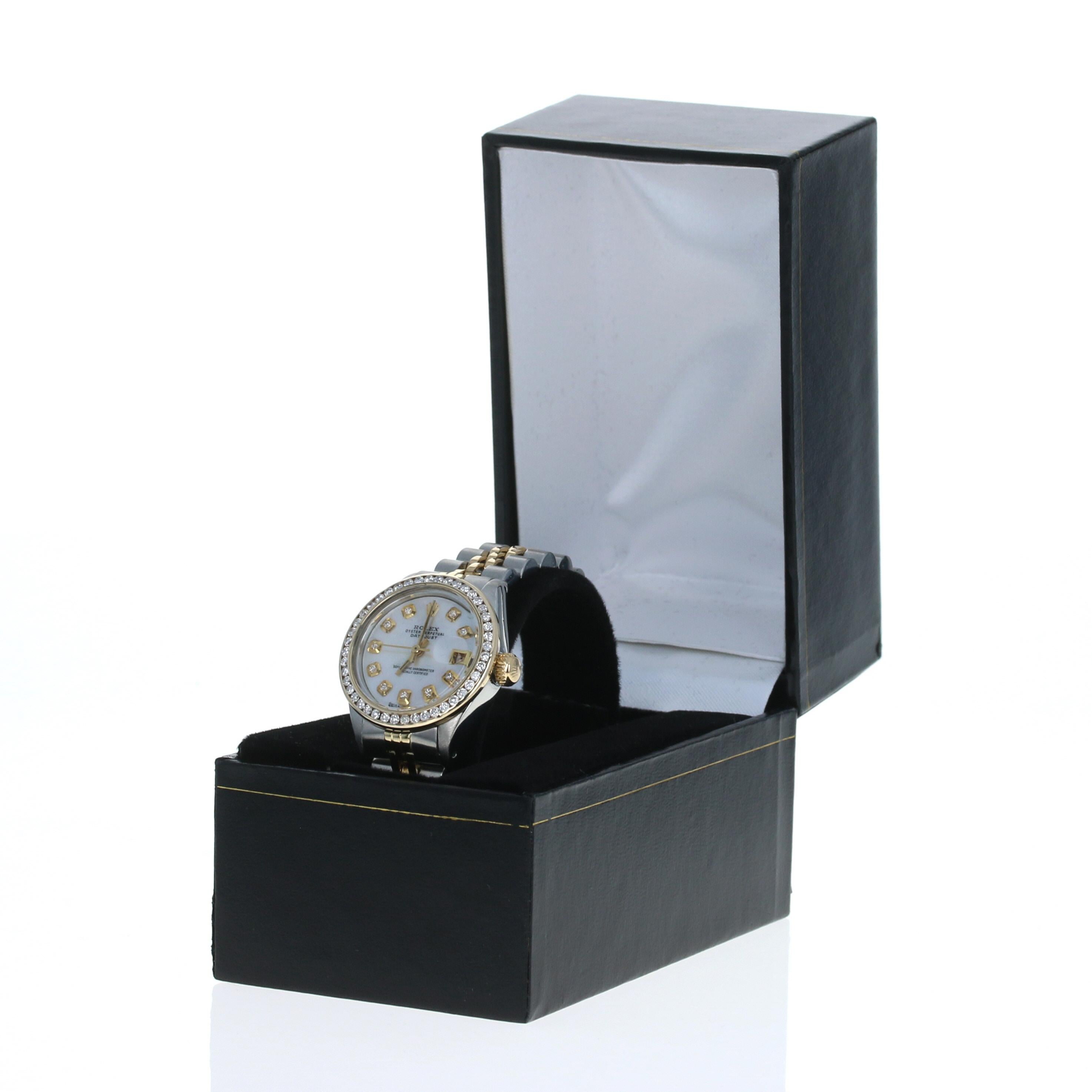 Rolex Oyster Perpetual Ladies Wristwatch 6917 Stainless & 18k Gold Dias 1Yr Wnty 4