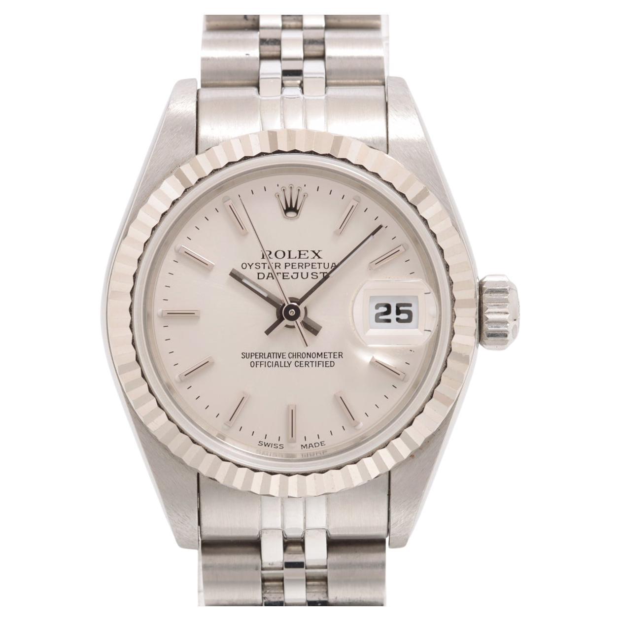 Rolex Oyster Perpetual Lady Datejust Silver Dial Jubilee Bracelet Watch 79174