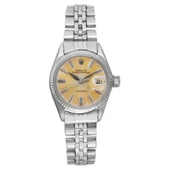 Rolex Oyster Perpetual LadyDate Steel Silver Dial Automatic Vintage Watch 6517