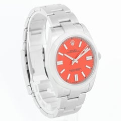 Rolex Oyster Perpetual Men's 41mm Coral Red Stainless Steel 124300