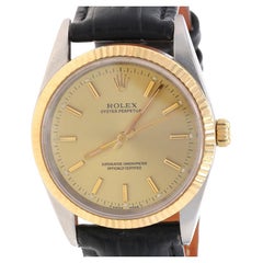 Rolex Oyster Perpetual Men's Wristwatch 14233 Yellow Gold 18k Stainless 1Yr Wnty