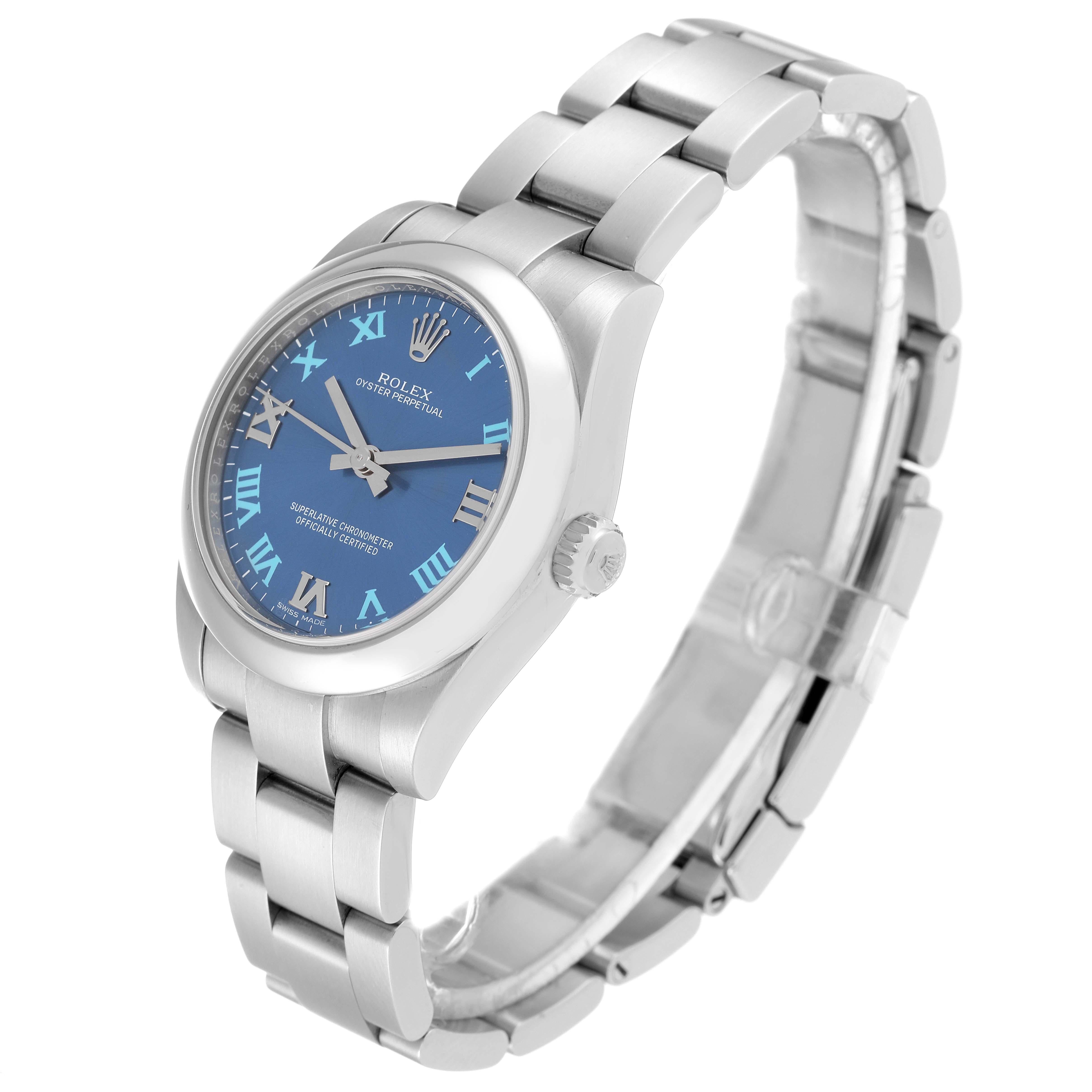 Rolex Oyster Perpetual Midsize 31 avec cadran bleu, montre pour femme 177200 Pour femmes en vente