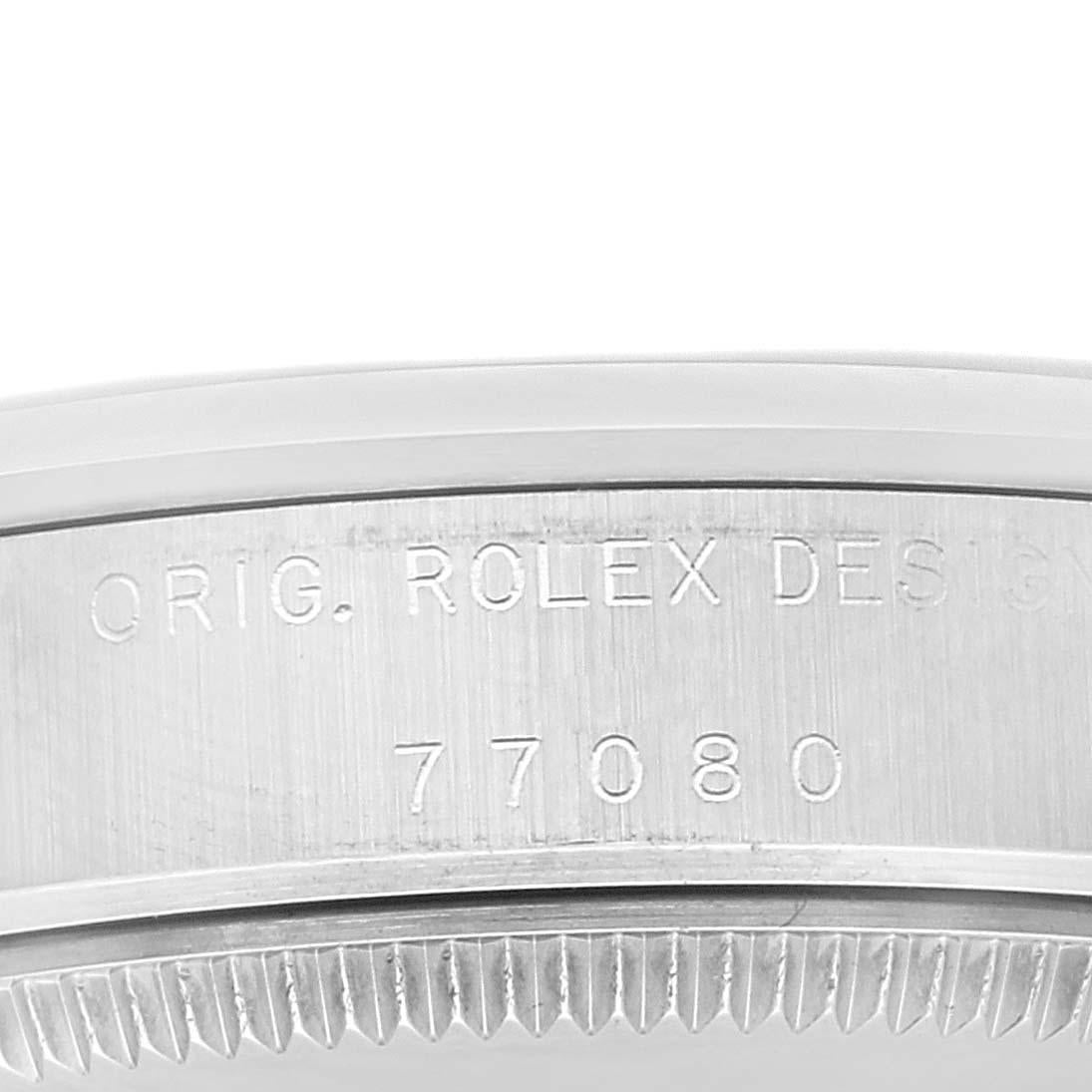 Rolex Oyster Perpetual Midsize 31 Blue Dial Steel Ladies Watch 77080 Box Papers For Sale 1