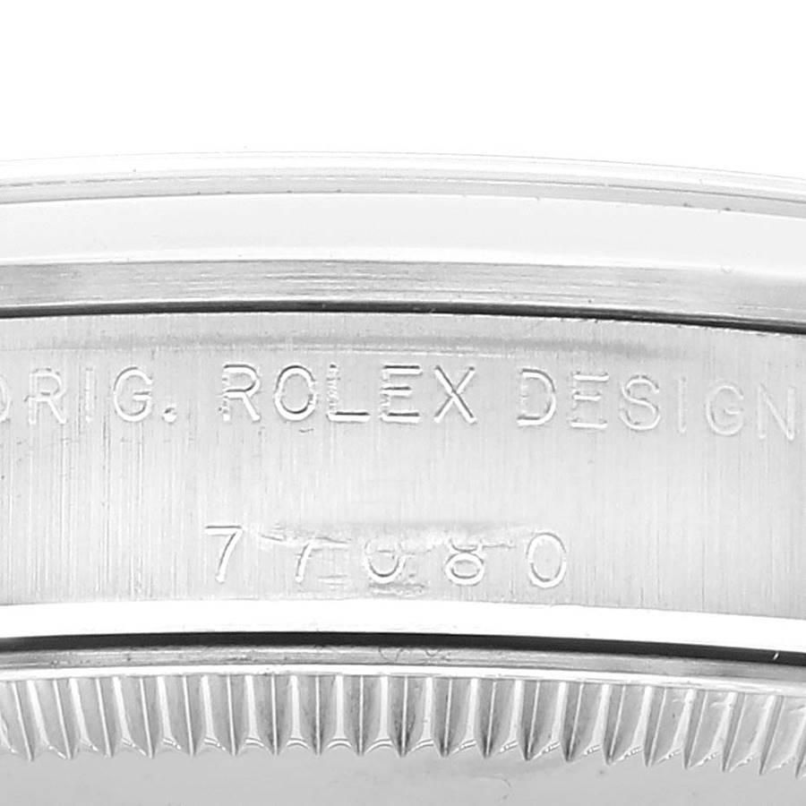 Rolex Oyster Perpetual Midsize Blue Dial Steel Ladies Watch 77080 Box Paper 1