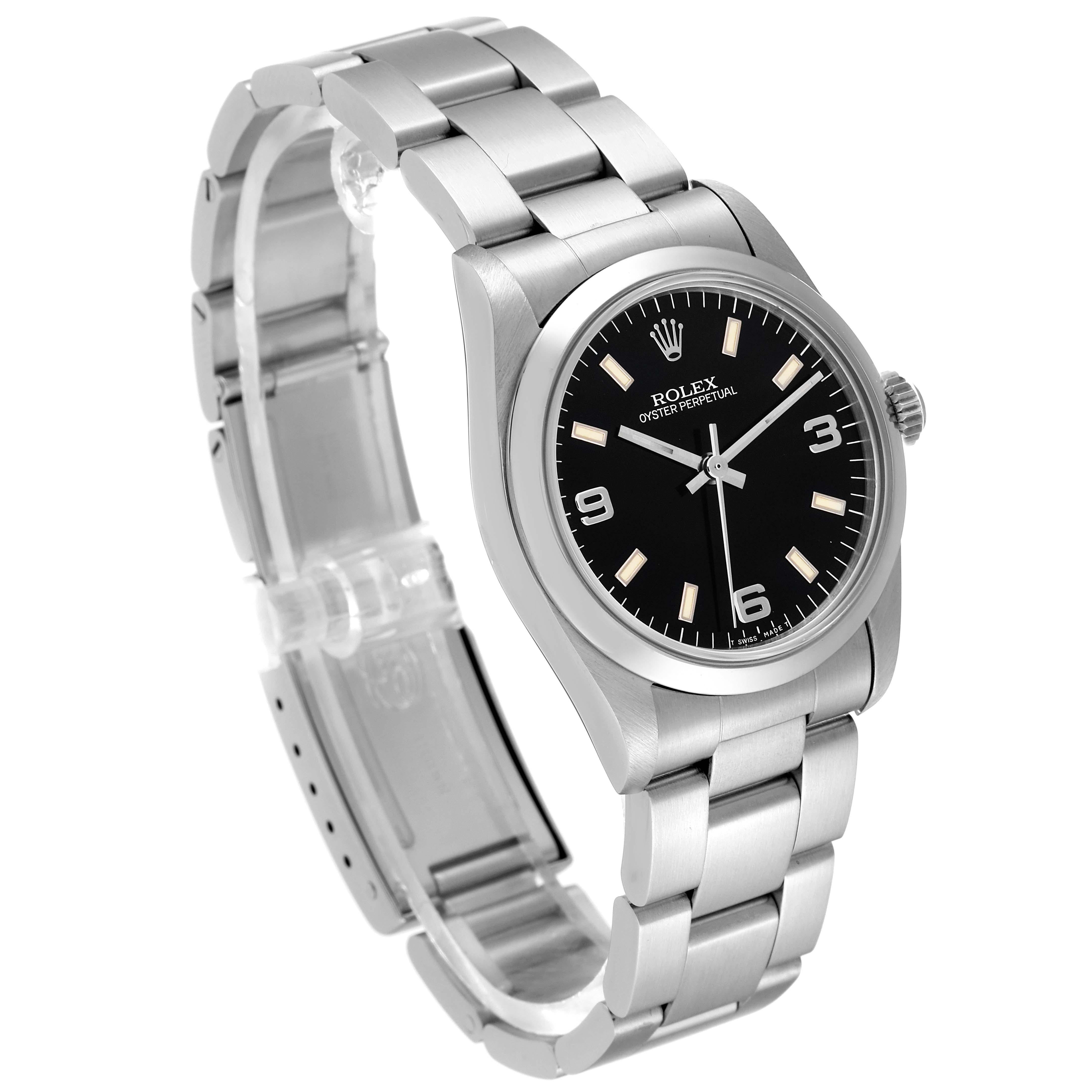 Rolex Oyster Perpetual Midsize Black Dial Steel Ladies Watch 67480 5