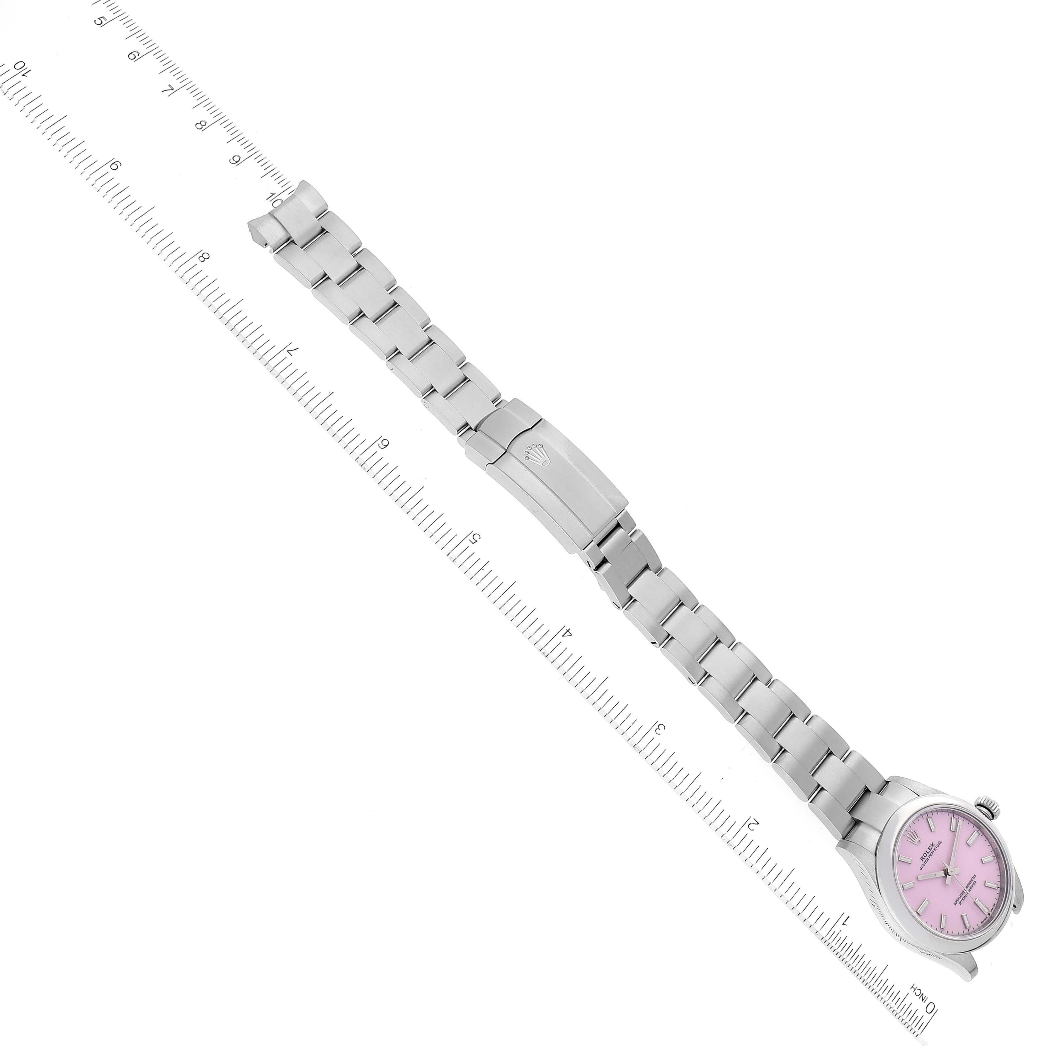 Rolex Oyster Perpetual Midsize Candy Pink Dial Steel Ladies Watch 277200 3